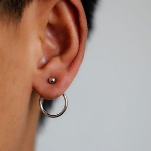 Circular metal earrings